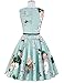 Sleeveless Women 50s Vintage Cocktail Dress Floral Size M F-33