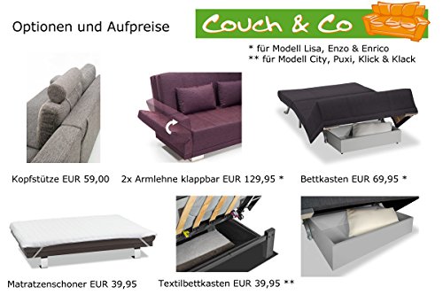 Verholt Schlafsessel Funktionssofa ENRICO 80 A | Aus Webstoff in Grau mit Kissen in Silbergrau | 80 x 90 x 100 cm - 4056001009180 Verholt Schlafsessel Funktionssofa ENRICO 80 A | Aus Webstoff in Grau mit Kissen in Silbergrau | 80 x 90 x 100 cm