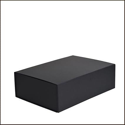 Caja de lujo magnética de cartón negro mate de 33 cm ...