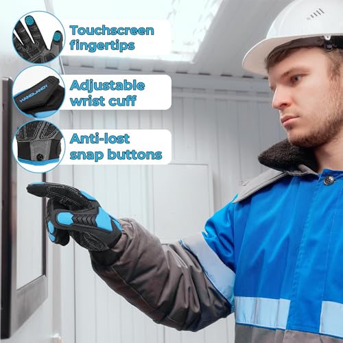 Guantes de invierno para hombre impermeables térmicos con protección contra impacto 5