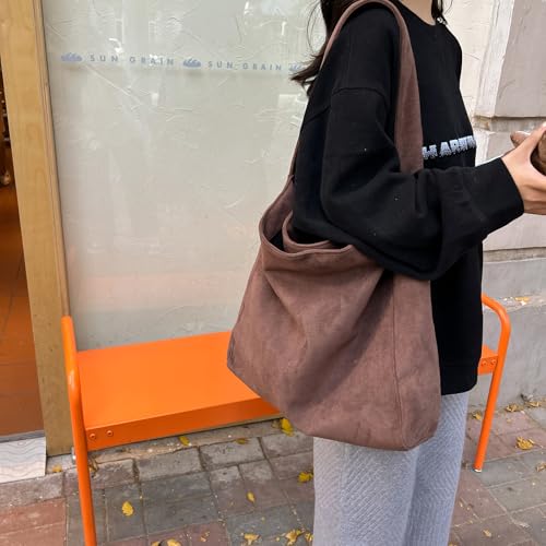 Bolso Tote Marrón Grande de Gamuza Sintética para Mujer miniatura 6