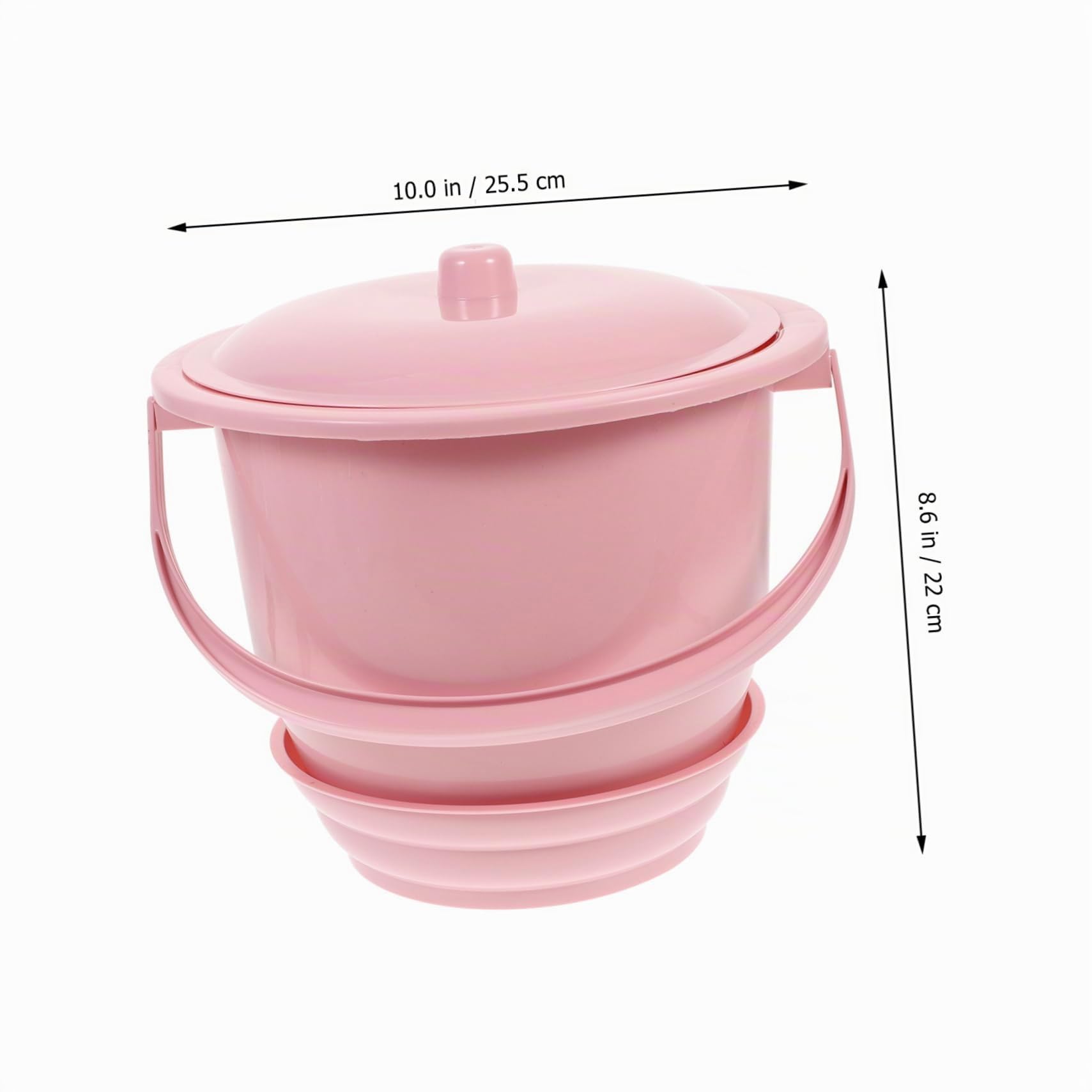 TOPBATHY Pot De Chambre avec Couvercle Seau À Urine Portable en Plastique Épais Crachoir Pratique pour Adultes Enfants Femmes Enceintes 9.65X9.65X8.66 Pouces