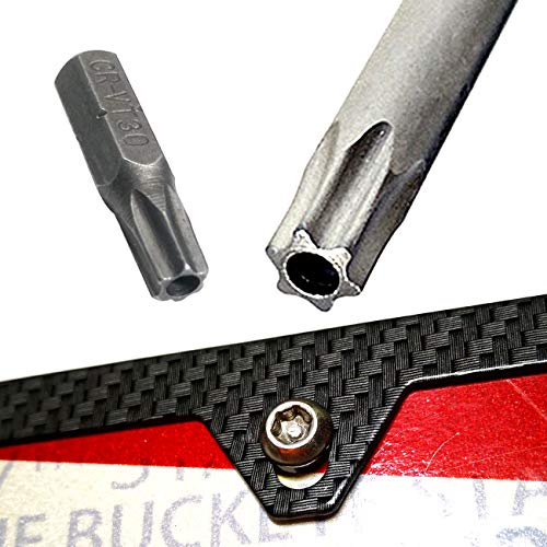 Stainless Steel License Plate Screws - Anti-Theft Mechanical Screws with Black Caps for Fastening License Plate Cover, Front or Rear Frames