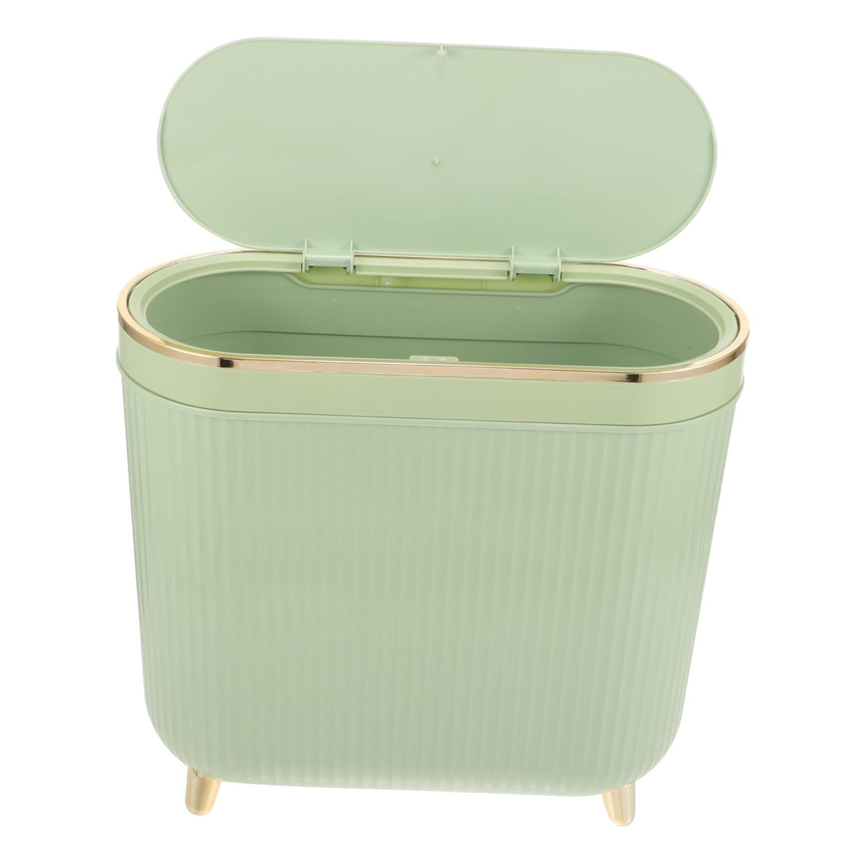 Cabilock Papelera de Baño Delgada con Tapa de Plástico, Verde Claro