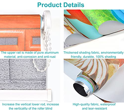 Wybb Roller Shade Custom Made Polyester Total Blackout Roller Blind, Country Style Easy To Install Vertical Roller Shade, Waterproof Anti-Static Roll Up Shades, Green (Size : W85Cmxh105Cm) #TOP3