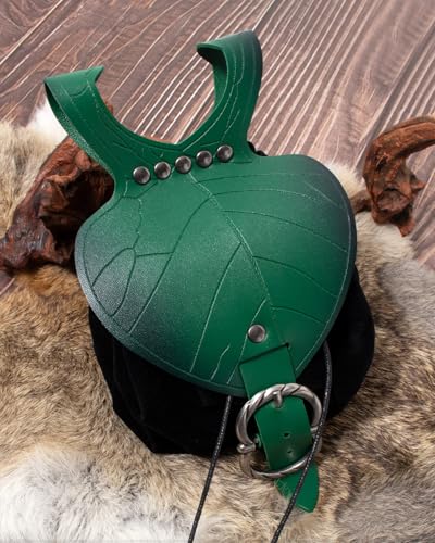 Image of Leather Belt Pouch Medieval Vintage Renaissance Viking LARP Cosplay Costumes Drawstring Coin Purse Phone Holder Waist Bag (Leaf Black)