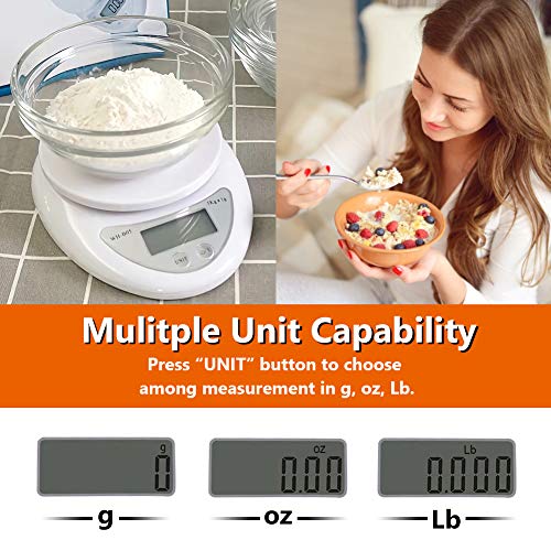 image for Roveinsia Food Scale, 11lb Digital Kitchen Scale Weight Grams and oz f