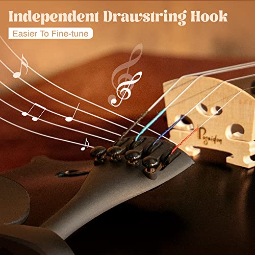 Image of 1 /4 Violin Size Set for Beginners, Black Violin for Beginner Fiddle Kit with Hard Case, Violin Bow, Rosin, Horse Bridge, Strings 1 /4 Full Set, Shoulder Rest, Clip-on Tuner, Manual Instruction