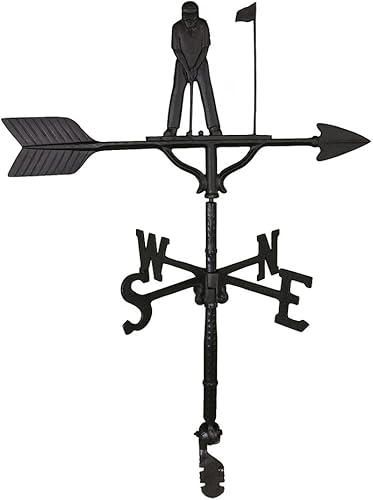 Montague Metal Products Veleta de 32 pulgadas con adorno de putter negro satinado