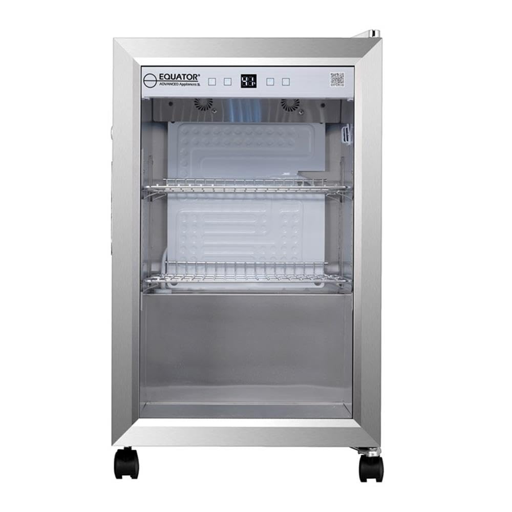 Pemberly Row Modern LED Display Outdoor Refrigerator in White on Fridge.com