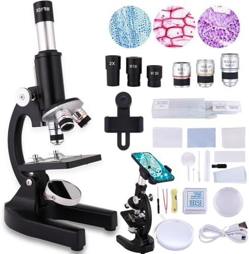 Microscope for Kids & Adults,40X-2000X Microscope with Phone Adap...