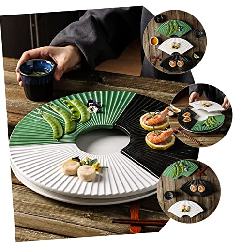Plato cerámico para sushi forma abanico miniatura 3