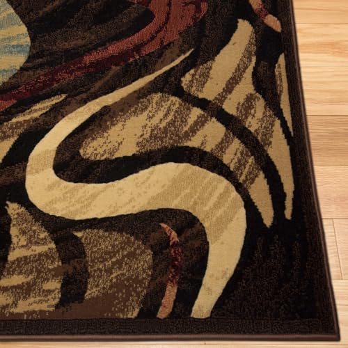 Tapete decorativo Home Dynamix 5'4"x7'2" negro y marrón miniatura 3