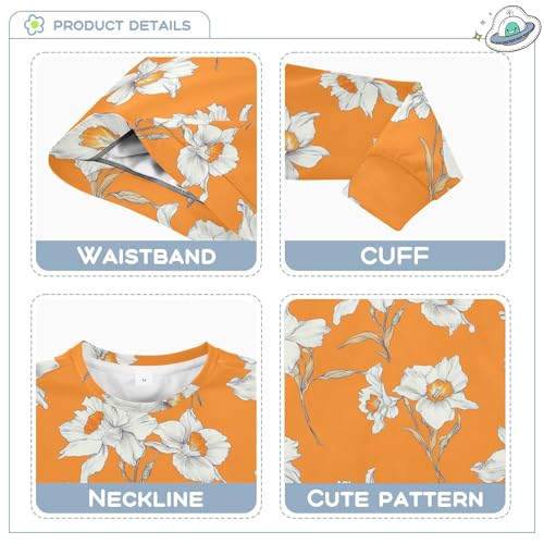 JUNZAN Safari Narcissus Orange Little Girls Sweatshirt Hoodie Crewneck Outerwear for Kids Camping 4T3