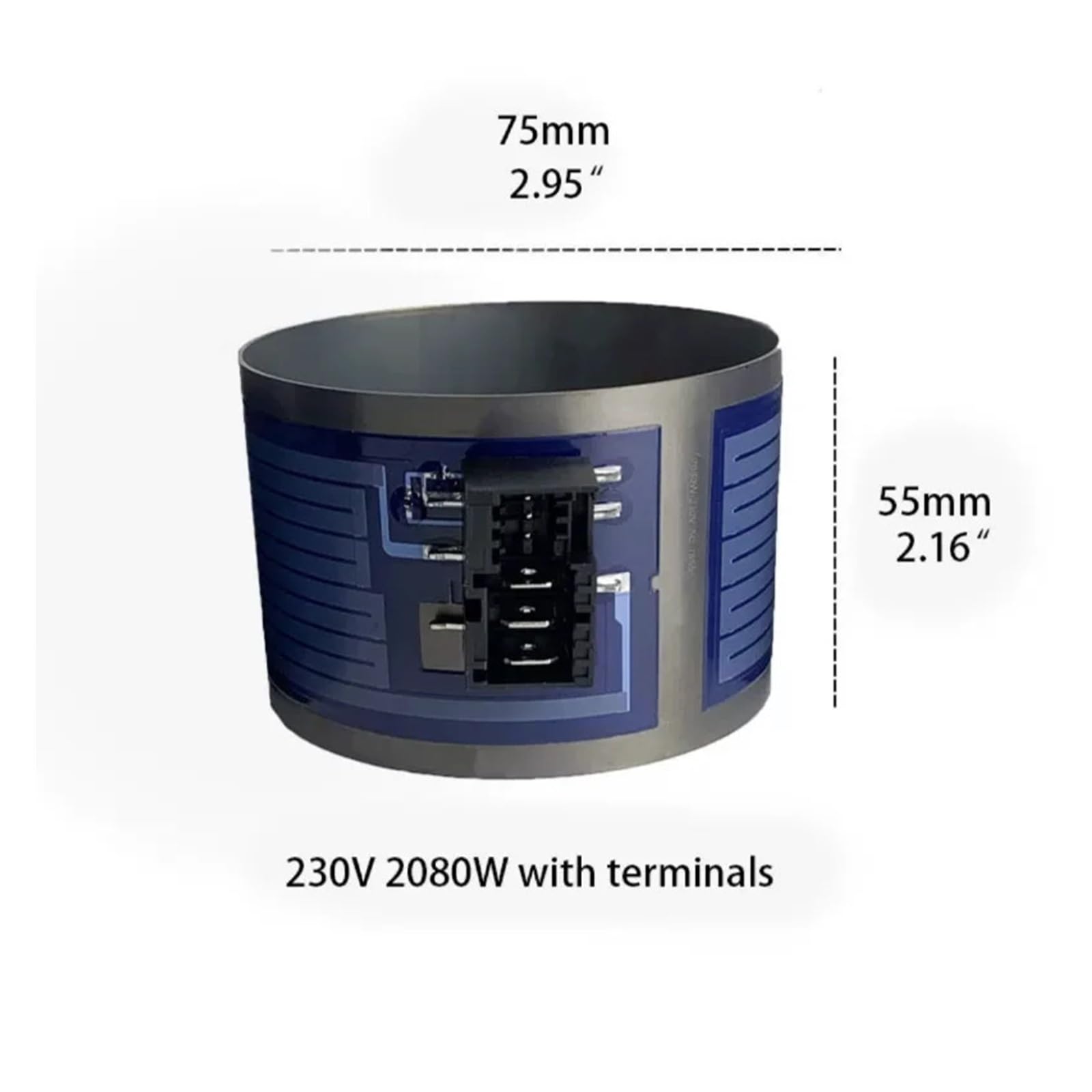 Anillo Calefactor De Película Gruesa For Ciclo De Calentamiento De Lavavajillas, 2080W, 230V, Compatible Con Siemens,