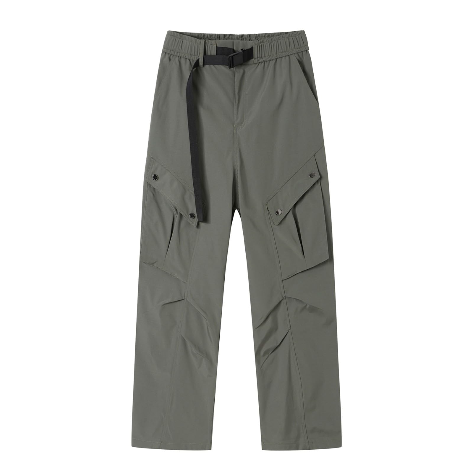 GenericWork Torusers Mens Waterproof Trousers for Men UK Casual Mid Elastic Multi Pocket Slim Fit Overalls Outdoor Trendy Trousers Loose Fitness Overalls Mens Cargo Work Pants