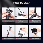 ULANZI MT-44 Extendable Phone Tripod - 43 inch Portable Vlog Camera Tripod Handheld with Ball Head, Tabletop & Travel Tripod for Vlogging/Live Streaming/Video Recording