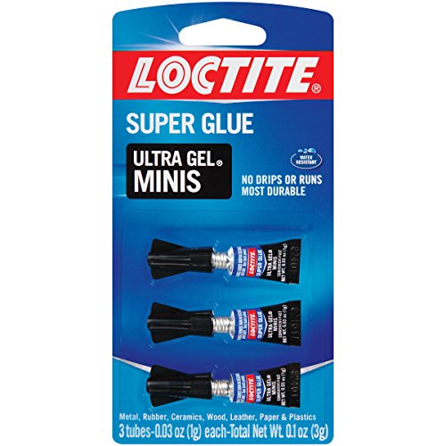 Loctite Super Glue Ultra Gel Minis, 3 - 0.03 Ounce Squeeze Tubes, Clear, 6 Pack (1906107-6)