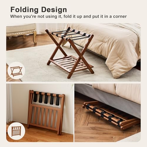 oakvivo Bamboo Luggage Racks Set of 2