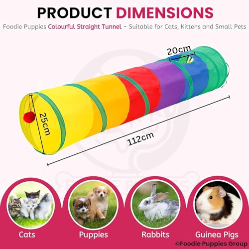Image of Foodie Puppies Cat Toys Cat Tunnel Pet Tube Collapsible Play Toy Indoor Outdoor Kitty Puppy for Puzzle Exercising Hiding Training Toy | Cats, Kittens, Rabbits, Guinea Pigs & Puppies (Straight Tunnel)