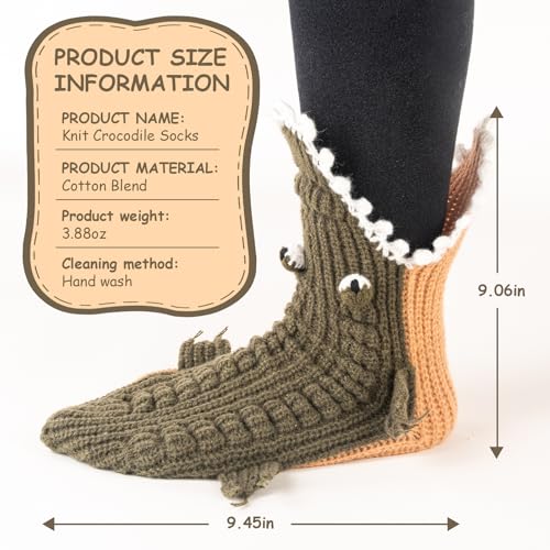 Image of LOLAT Novelty Animal Socks Knit Shark T-Rex Dinosaur Alligator Croc Sock for Christmas Gifts Creative Home Warm
