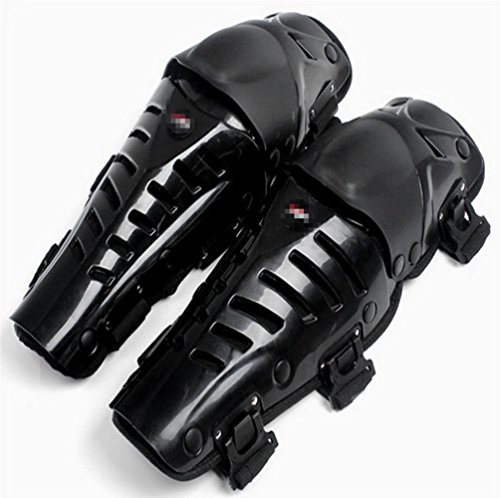 Runworld 1 Pair of Adults Fashion Knee Shin Armor Protect Guard Pads Accessories with Plastic Cement Hook for Motorcycle Motocross Racing Protective Gear (Black)