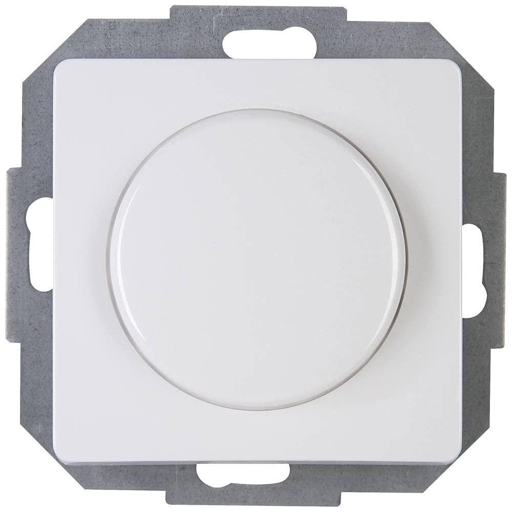 Kopp Paris 846002086 Variateur d'intensité universel avec interrupteur poussoir/va-et-vient pour LED, coupure de phase et coupure de phase, LED 3-100 W, ampoules à incandescence 10-250 W, blanc