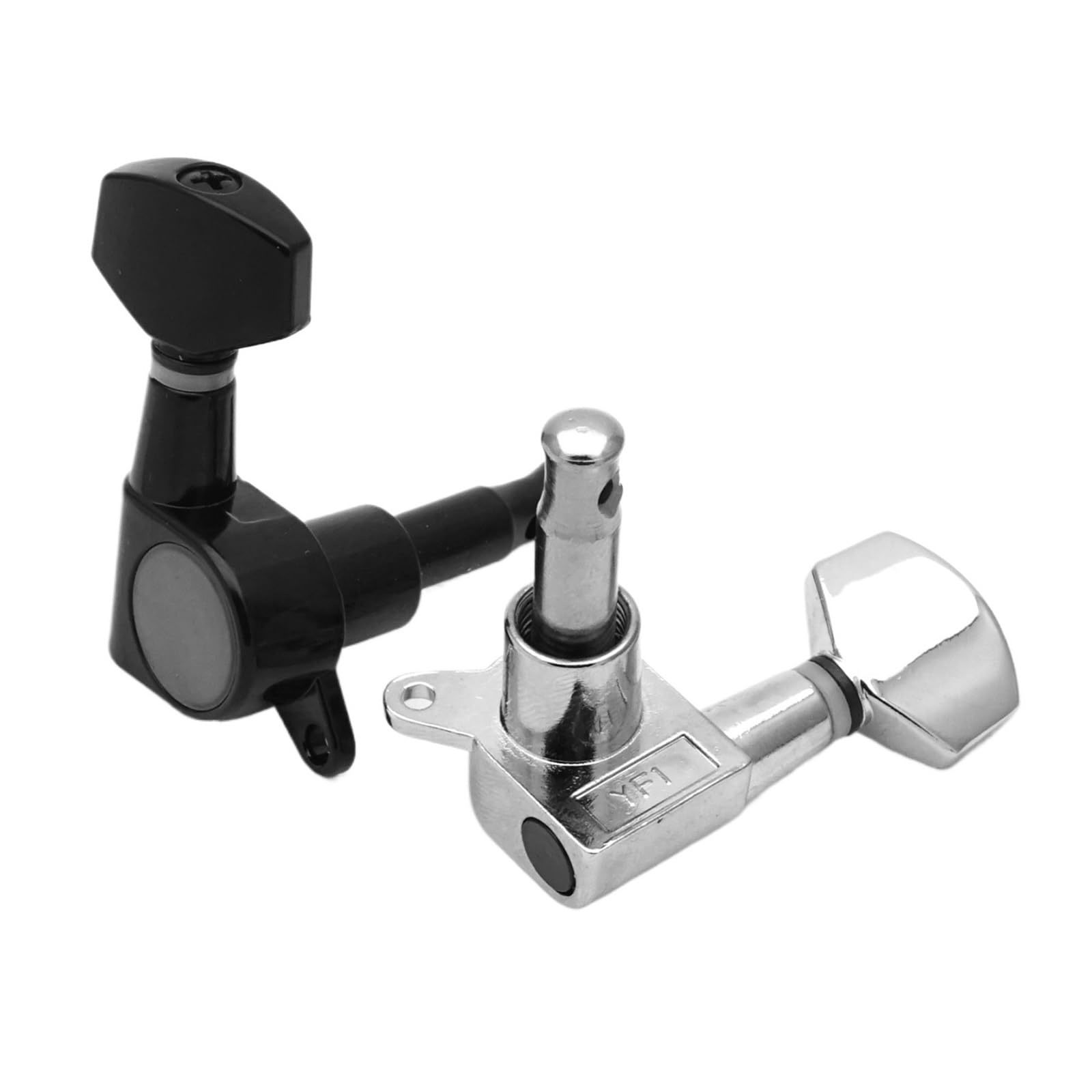 6PCS Gitarren-Tuner-Pegs, kleine, quadratische, versiegelte Tuning-Mechaniken, Mechaniken for akustische oder elektrische Gitarren(Chrome-3R3L)