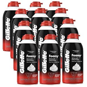 Gillette Foamy Regular Shaving Cream, 11 Ounce (Pack of 12)