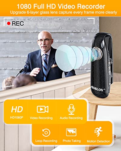 BOBLOV Mini Body Camera with Video: 32GB Tiny Body Cams with Back Clip - image 2