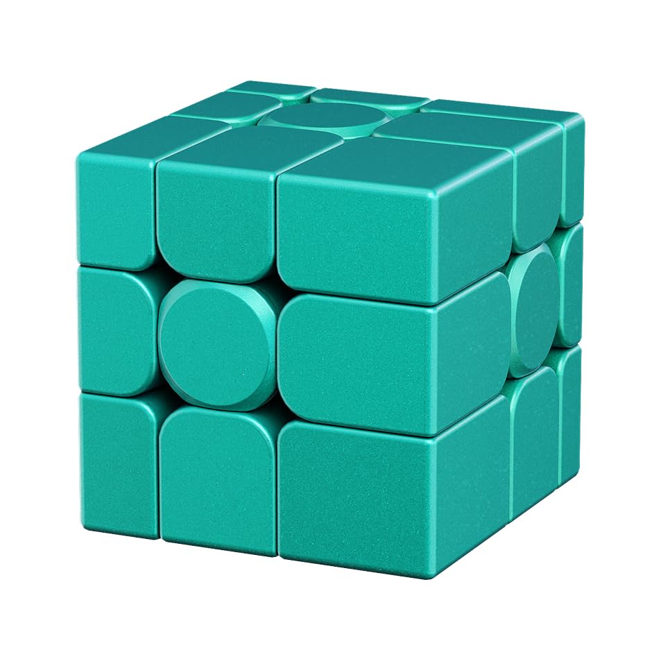 Moyu Mirror Cube V2, 3x3 Stickerless Magic Cube 3x3x3 Magic Speed Puzzle Original, Traditional 3D Puzzle Game for Kids, Teenagers (Green)