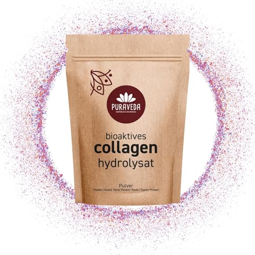 Kollagen Hydrolysat Pulver 300g - Bioaktive Collagen-Peptide - 90{b157c6af2ddc4cb5e1a87b2319bada3026d965902dc25e2fd558dae54a47f898} Protein - Monatsvorrat - ohne Zusatzstoffe - kontrolliert und abgefüllt in Deutschland - Puraveda Kollagen Hydrolysat Pulver 300g - Bioaktive Collagen-Peptide - 90{b157c6af2ddc4cb5e1a87b2319bada3026d965902dc25e2fd558dae54a47f898} Protein - Monatsvorrat - ohne Zusatzstoffe - kontrolliert und abgefüllt in Deutschland - Puraveda
