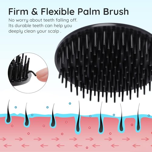 Segbeauty 4 stücke Shampoo Pinsel, Kopfhaut Massager Pinsel Set, für Haarwachstum Bart Körper Waschen Hundesalon (Schwarz)