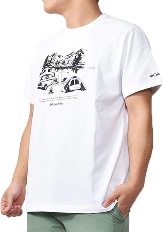Amazon Columbia コロンビア メンズ Yahara Forest Short Sleeve Tee プリントtシャツ アウトドア ウェア 半袖 丸首 クルーネック Tシャツ プリントt キャンプ 登山 トレッキング ハイキング Columbia コロンビア スポーツ アウトドア