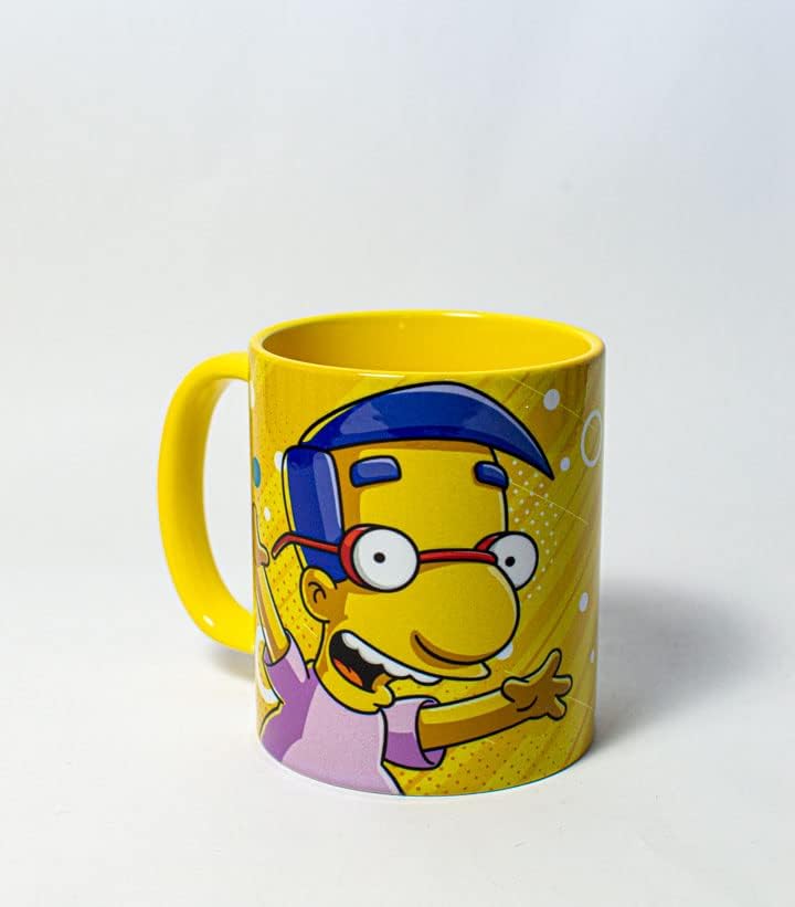 Milhouse Van Houten Yellow Mug, White, 1 Unidad (Paquete de 1)