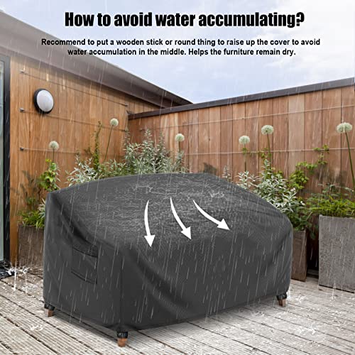 Vyvyana Outdoor Sofa Covers Waterproof, Heavy Duty 2-Seater Patio Furniture Sofa Covers For Couch Bench Loveseat, 60" L X 34" D X 30" H, Black #TOP5