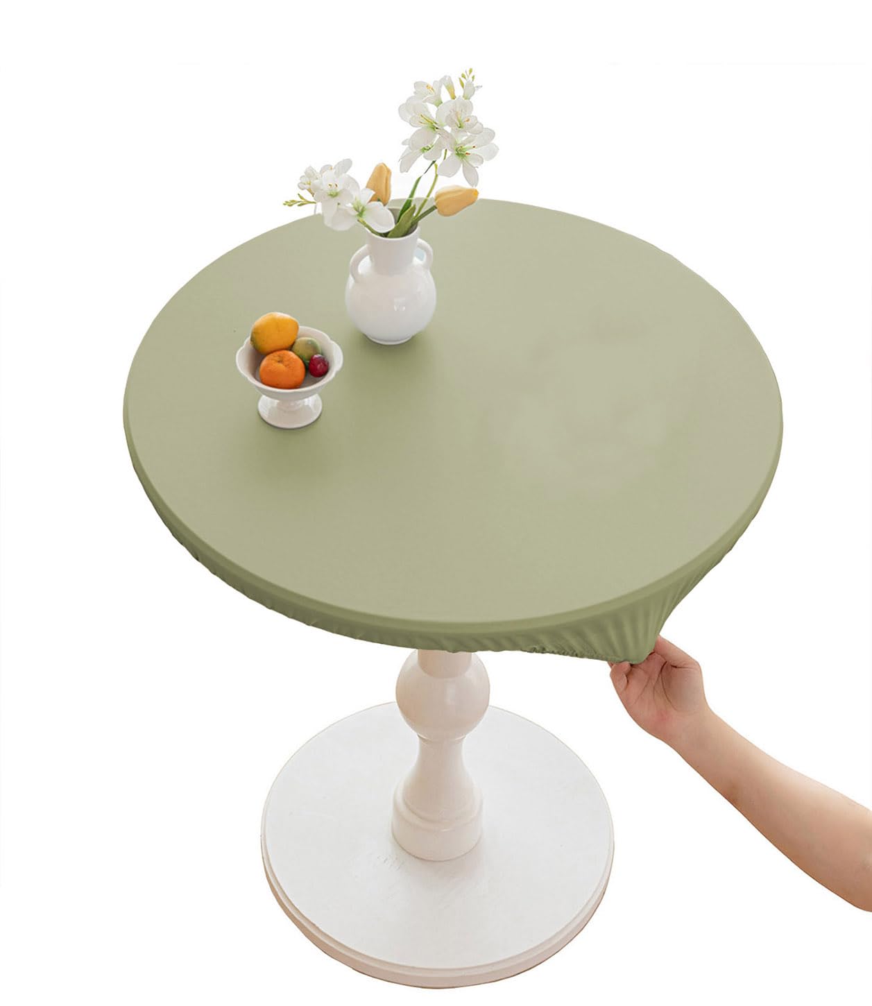 Cieein Cieht Green Pu Tablecloths Table Cloth Round Diameter 60Cm-140Cm Tablecover Home Hotel Restaurant Bar Party Waterproof Oilproof Table Covers Round 80Cm