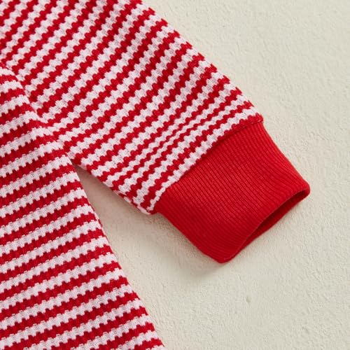Infant Christmas Outfit Toddler Baby Girl Boy Santa Claus Long Sleeve Sweatshirt Pants Waffle Knit Clothes Fall Winter4
