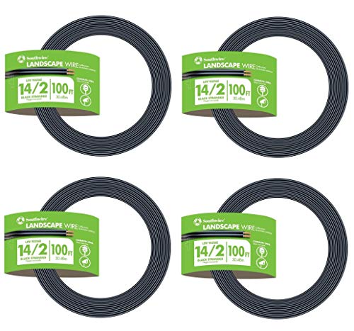 Southwire 55213243 14/2 Low Voltage Outdoor Landscape Lighting Cable, 100-Feet, 100 ft N (Pack of 4)