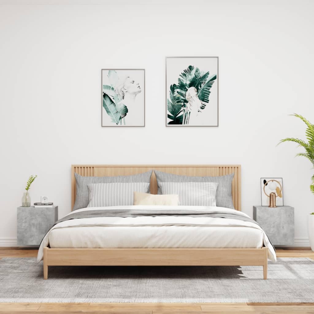 Mobile da parete per TV, 2 pezzi, grigio cemento, 40,5 x 30 x 40 cm