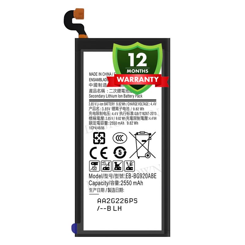 Image of Original EB-BG920ABE Battery Compatible for Samsung Galaxy S6 - (2550mAh) - 1 Year Warranty DF7