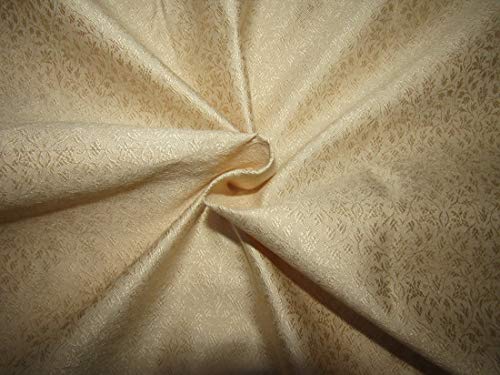 Brocart de soie Crème foncé BRO738 large de 111cm pour haute couture