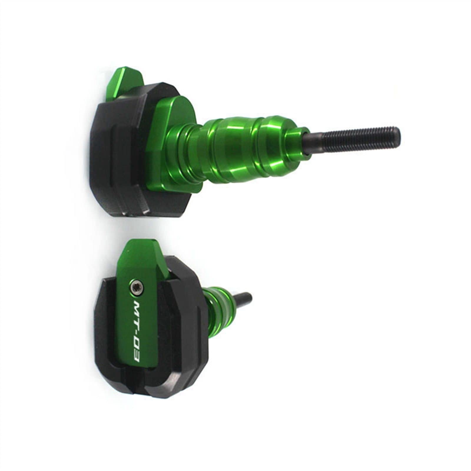 Marco de protección contra caídas CNC con deslizadores verdes para Yamaha MT03