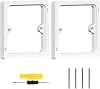 20mm White Single Socket Spacer 1 Gang Square Spacer for Lush Mount Back Pattress Box Height Increase for Living Room School Office Socket Stackable
