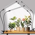 Grow Lights Upgrade 168 LEDs Clip Plant Lights for Indoor Plants, Full Spectrum White+ Red LED Plant Growing Lamps with Flexible Gooseneck, 3/9/12H Timer, 3 Spectral Modes, 10 Dimmable Levels 2 Pack