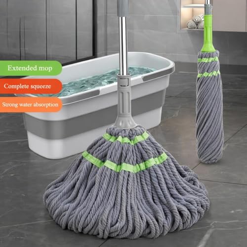 Image of Microfiber Twist Mop for Floor Cleaning, Squeeze Twist Mop Stick, Durable Dust Easy to Use Floor Cleaner, Effective for Hardwood, Tile, and Laminate (Pack of 1)