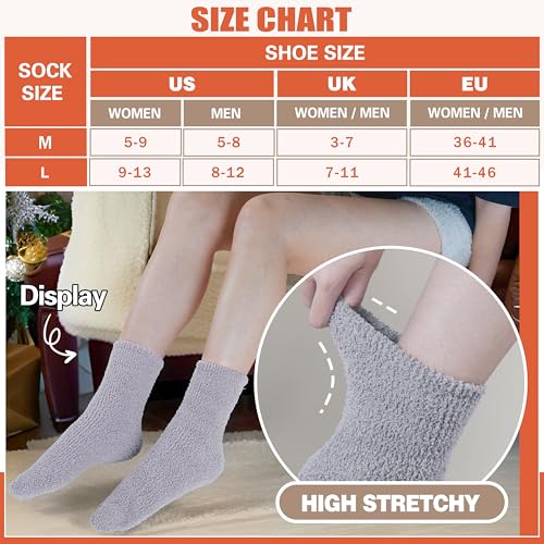Image of Fuzzy Socks Fluffy Thick Warm Winter Soft Cozy Plush Sleep Home Fleece Cabin Soft House Socks for Women Men