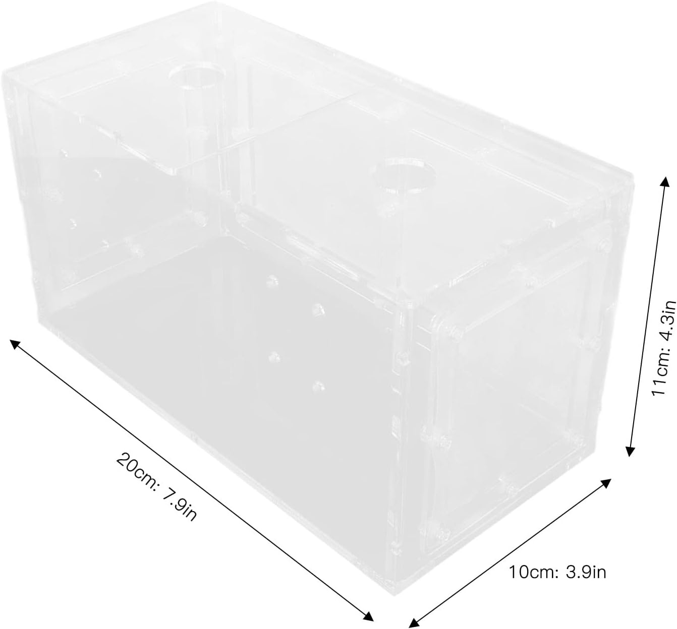 Fish Breeder Box, Fish Isolation Box, Fish Tank Incubator, Transparent Mesh Side Fish TankAcclimation Hatchery Incubator Breeder Box for Aquarium Small Fish (20 * 10 * 11CM)