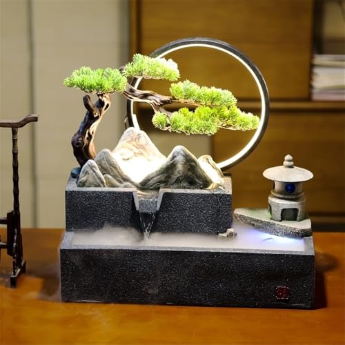 Fontaine à eau de table avec pompe silencieuse et roue décorative pour relaxation - 5