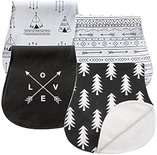 Baby Burp Cloths Set Baby Burp Bibs 4-Pack Feeding Nursing Towel Accessory, Burping Rags for Newborns,Organic Cotton for Boys and Girls(K002)